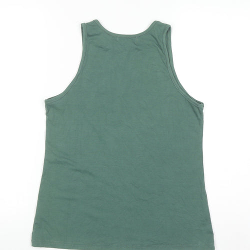 MISSLOOK Women's Green Cotton Blend 'Be Kind' Tank Top Size L