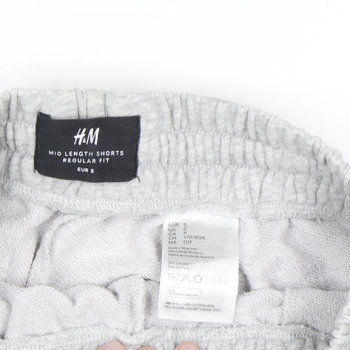 H&M Mens Grey Regular Fit Sweat Shorts Size S Casual Summer