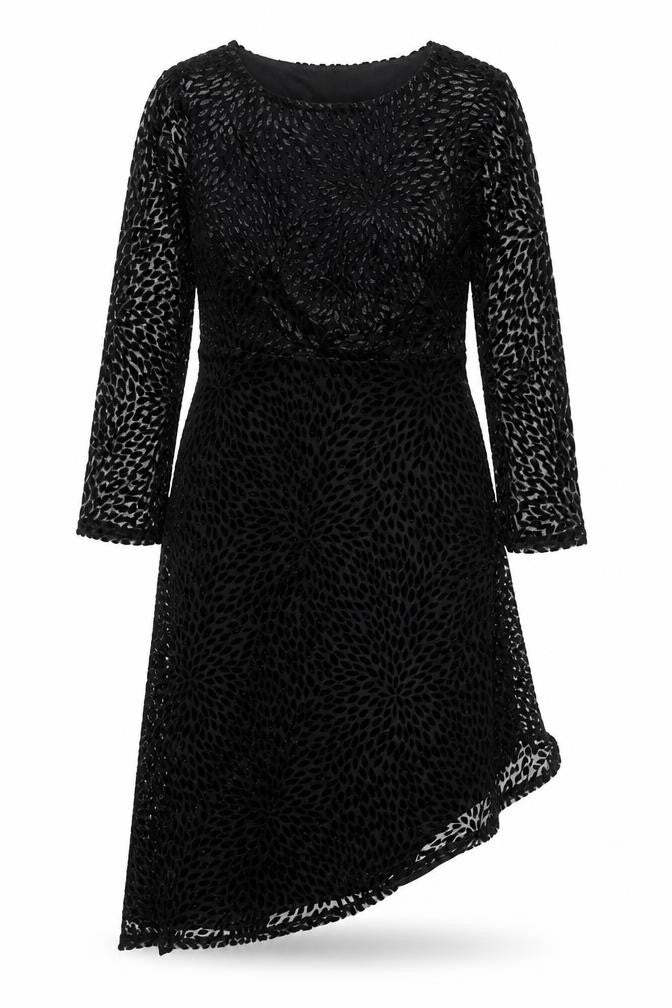 Monsoon Women Black Size 14 Sheath Knee Length Velvet Dress