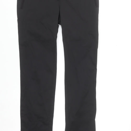 Oasis Women's Black Size 12 Slim Trousers Cotton Blend Workwear