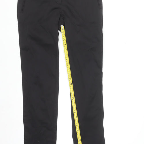 Oasis Women's Black Size 12 Slim Trousers Cotton Blend Workwear