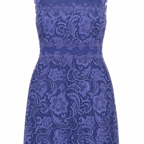 Red Chilli Women's Blue Lace Sleeveless Sheath Party Dress Size 14