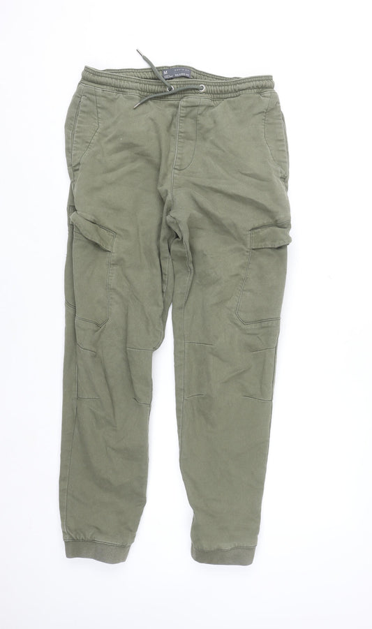 Denim Co Mens Green Cargo Relaxed Fit Trousers Size M