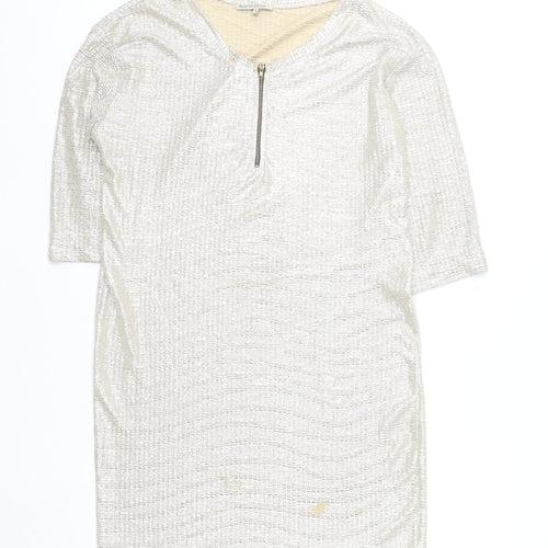 Scarlet Roos Women Gold Shift Party Dress Size S Half Sleeve