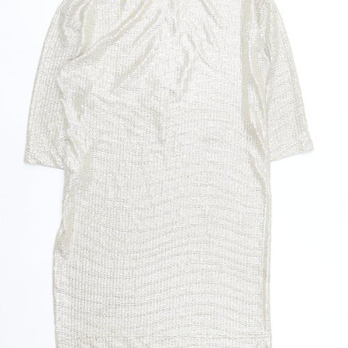Scarlet Roos Women Gold Shift Party Dress Size S Half Sleeve