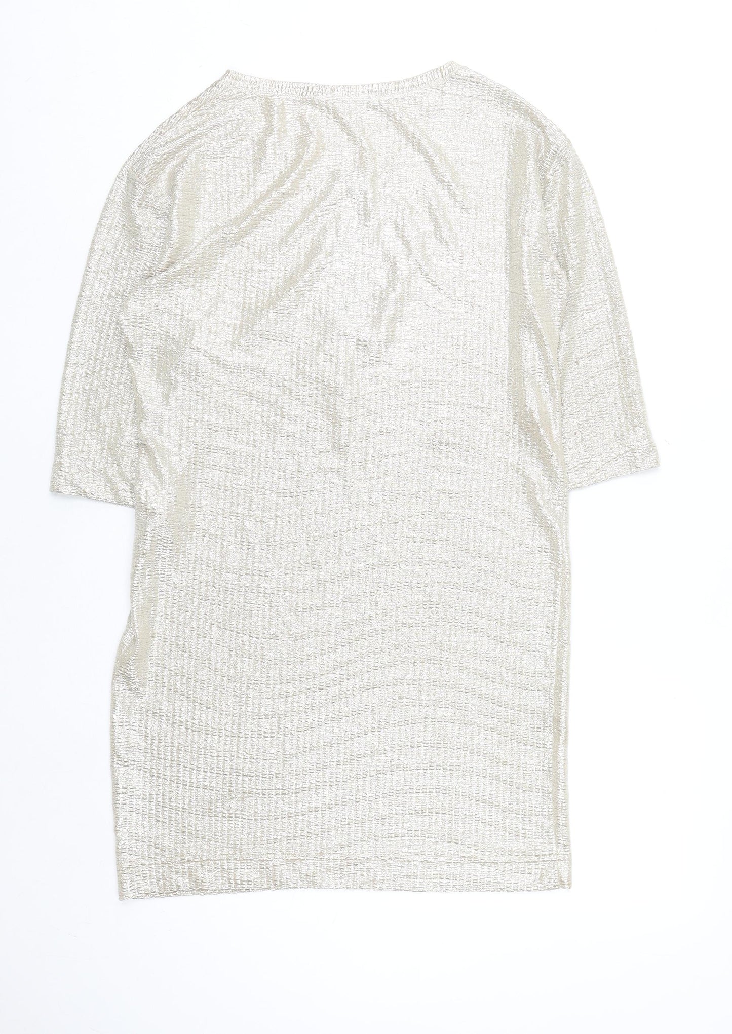 Scarlet Roos Women Gold Shift Party Dress Size S Half Sleeve
