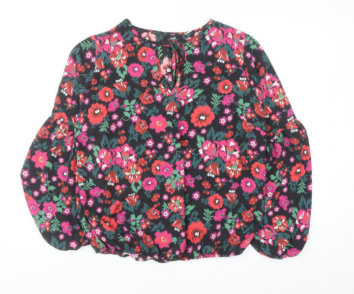 Wallis Women’s Multicoloured Floral Long Sleeve V-Neck Tunic Blouse Size 12