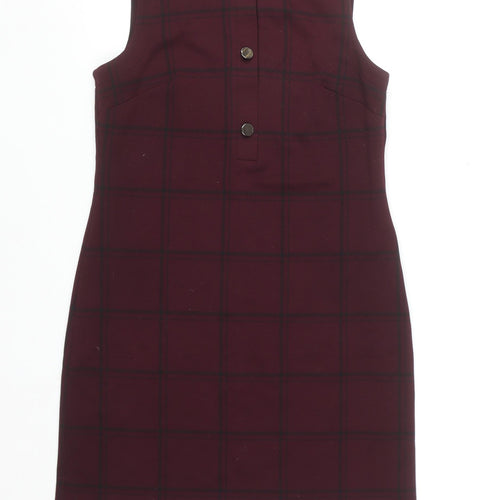 Dunnes Women Brown Check Sleeveless Pinafore Dress Size 10