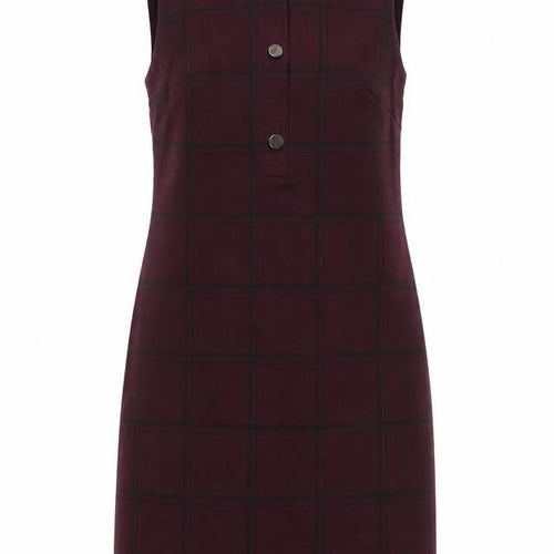 Dunnes Women Brown Check Sleeveless Pinafore Dress Size 10