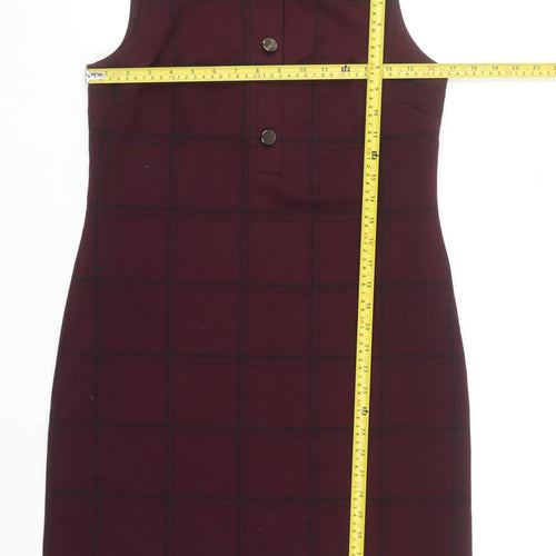 Dunnes Women Brown Check Sleeveless Pinafore Dress Size 10