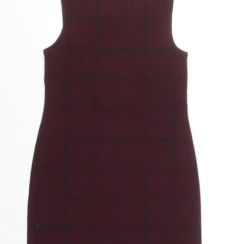 Dunnes Women Brown Check Sleeveless Pinafore Dress Size 10