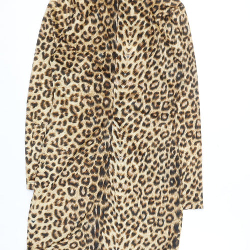 Parisian Women’s Brown Leopard Animal Print Bodycon Dress Size 12