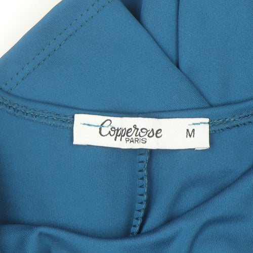 Copperrose Paris Women Blue Bodycon Midi Dress Size M Long Sleeve