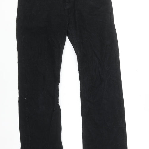 Blend Men's Black Corduroy Straight Leg Trousers Size 30 Regular
