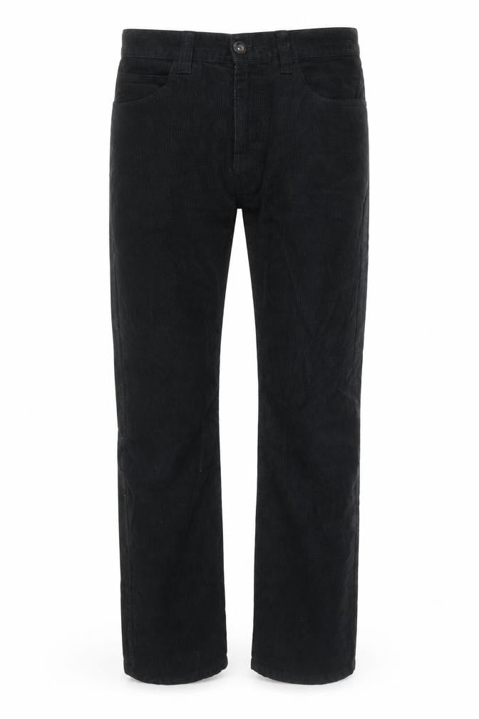 Front view of Blend Men's Black Corduroy Straight Leg Trousers, size 30, Regular