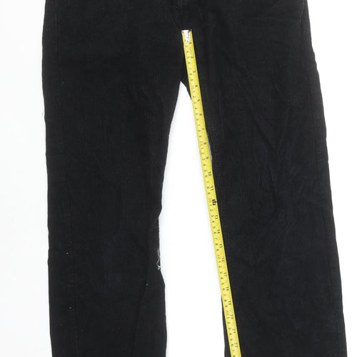 Blend Men's Black Corduroy Straight Leg Trousers Size 30 Regular