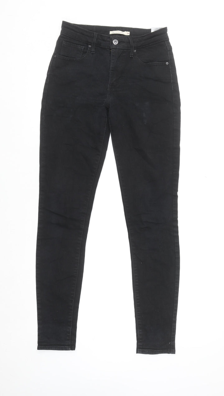 Levi's 721 High Rise Skinny Black Jeans Women Size 26 Regular Denim