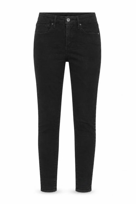 Front view of Levi's 721 High Rise Skinny Black Jeans Women, size 26, Regular Denim