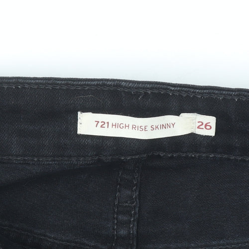 Levi's 721 High Rise Skinny Black Jeans Women Size 26 Regular Denim