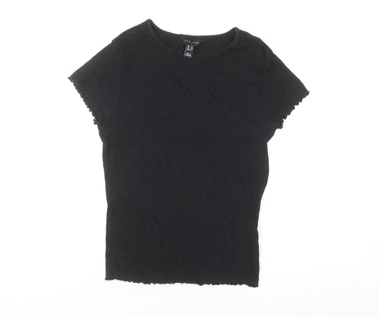 New Look Women’s Black Slim Fit Short Sleeve Basic T-Shirt Size 12