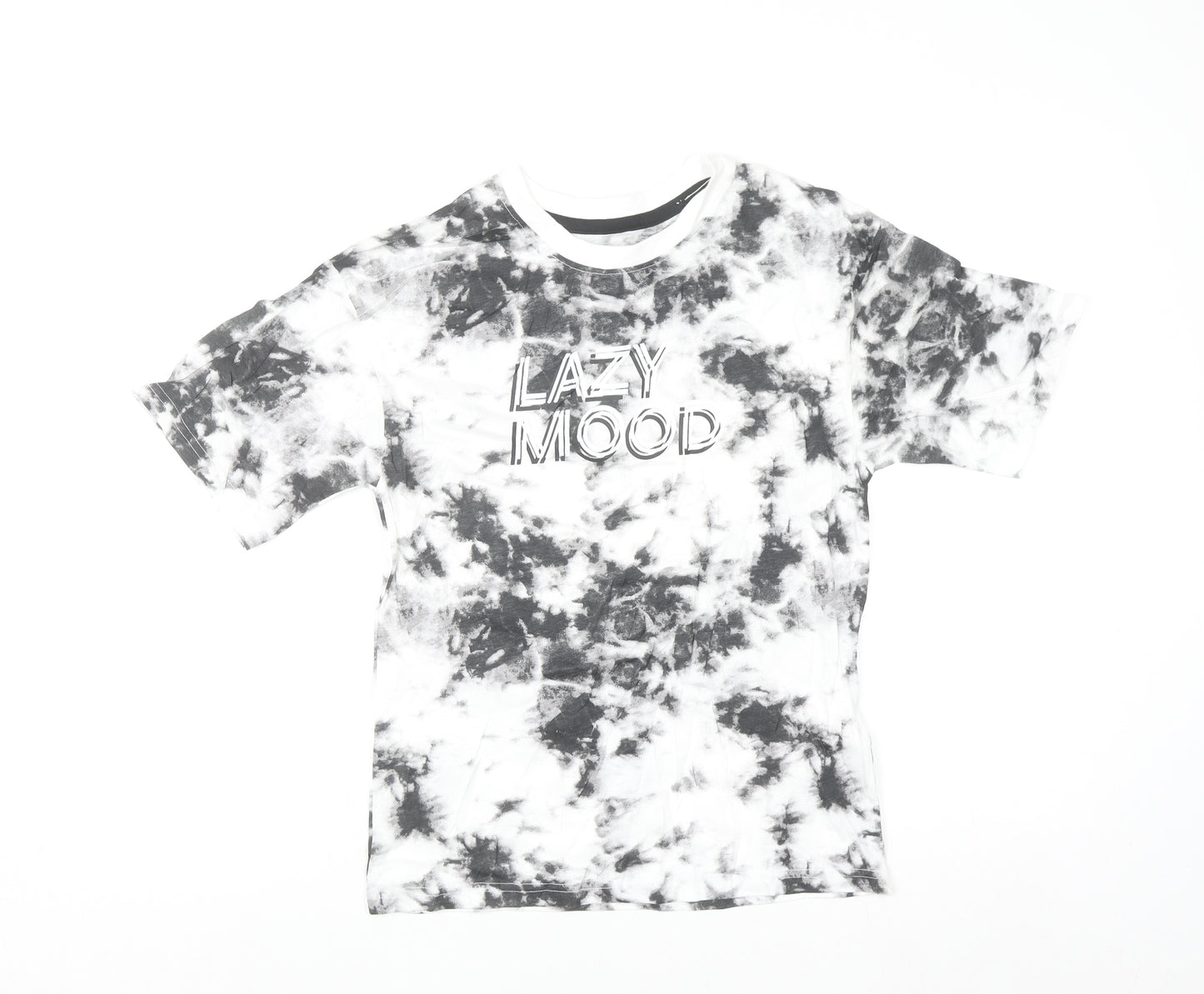 George Boys Black Tie-Dye Lazy Mood Graphic T-Shirt 10-11 Years