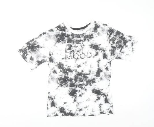 George Boys Black Tie-Dye Lazy Mood Graphic T-Shirt 10-11 Years
