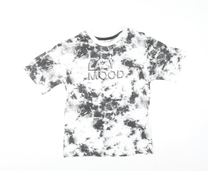 George Boys Black Tie-Dye Lazy Mood Graphic T-Shirt 10-11 Years
