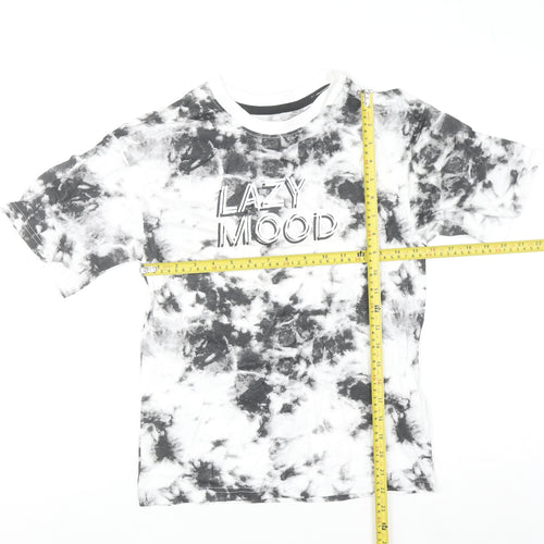 George Boys Black Tie-Dye Lazy Mood Graphic T-Shirt 10-11 Years