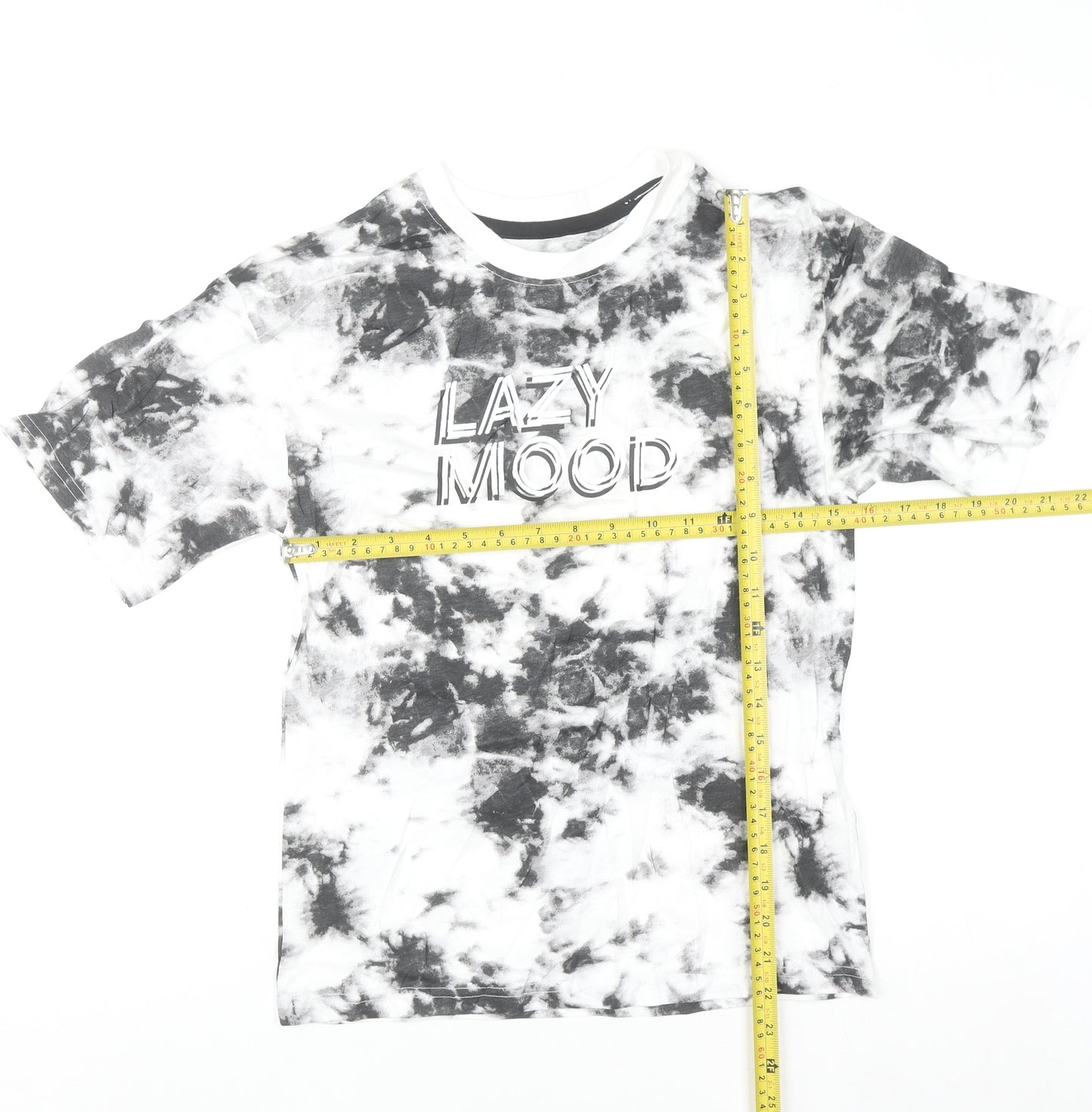 George Boys Black Tie-Dye Lazy Mood Graphic T-Shirt 10-11 Years