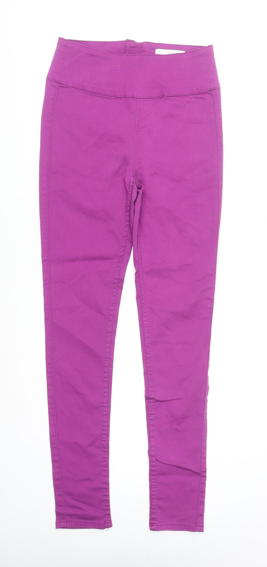 Pieces Women’s Purple Jegging Trousers Zip Back Pockets Stretch M