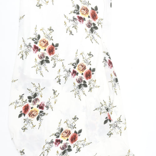 AEVERSE Women’s White Floral Wrap Midi Skirt Size S Lightweight