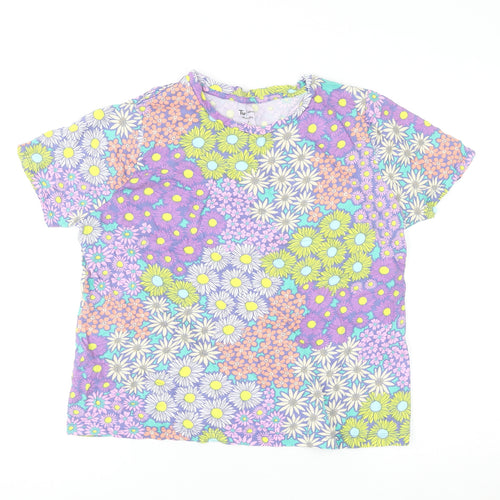 Tu Women Multicoloured Floral Cotton Short Sleeve T-Shirt Size 16