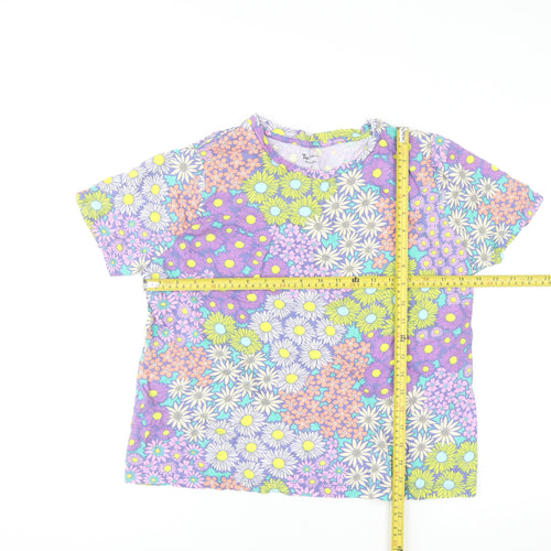 Tu Women Multicoloured Floral Cotton Short Sleeve T-Shirt Size 16