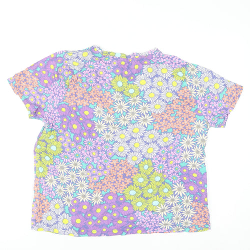 Tu Women Multicoloured Floral Cotton Short Sleeve T-Shirt Size 16