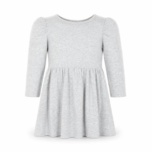 I Love Girlswear Grey Long Sleeve Puff Shoulder Fit & Flare Dress 9 Years