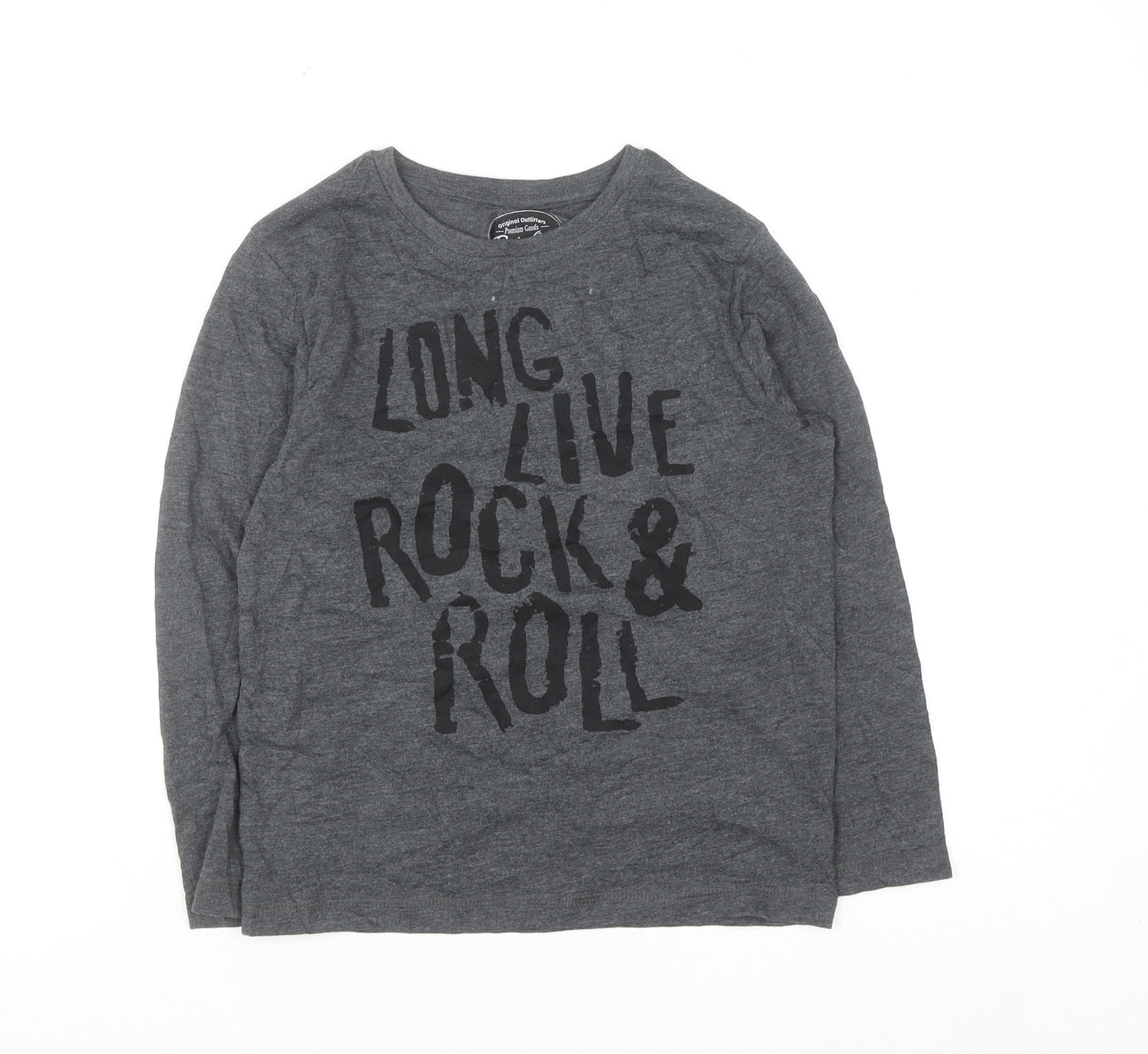 Tu Boys Grey Long Sleeve Rock & Roll Graphic T-Shirt 7 Years