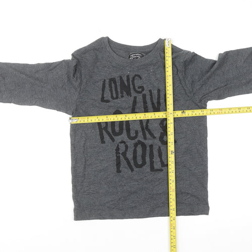 Tu Boys Grey Long Sleeve Rock & Roll Graphic T-Shirt 7 Years