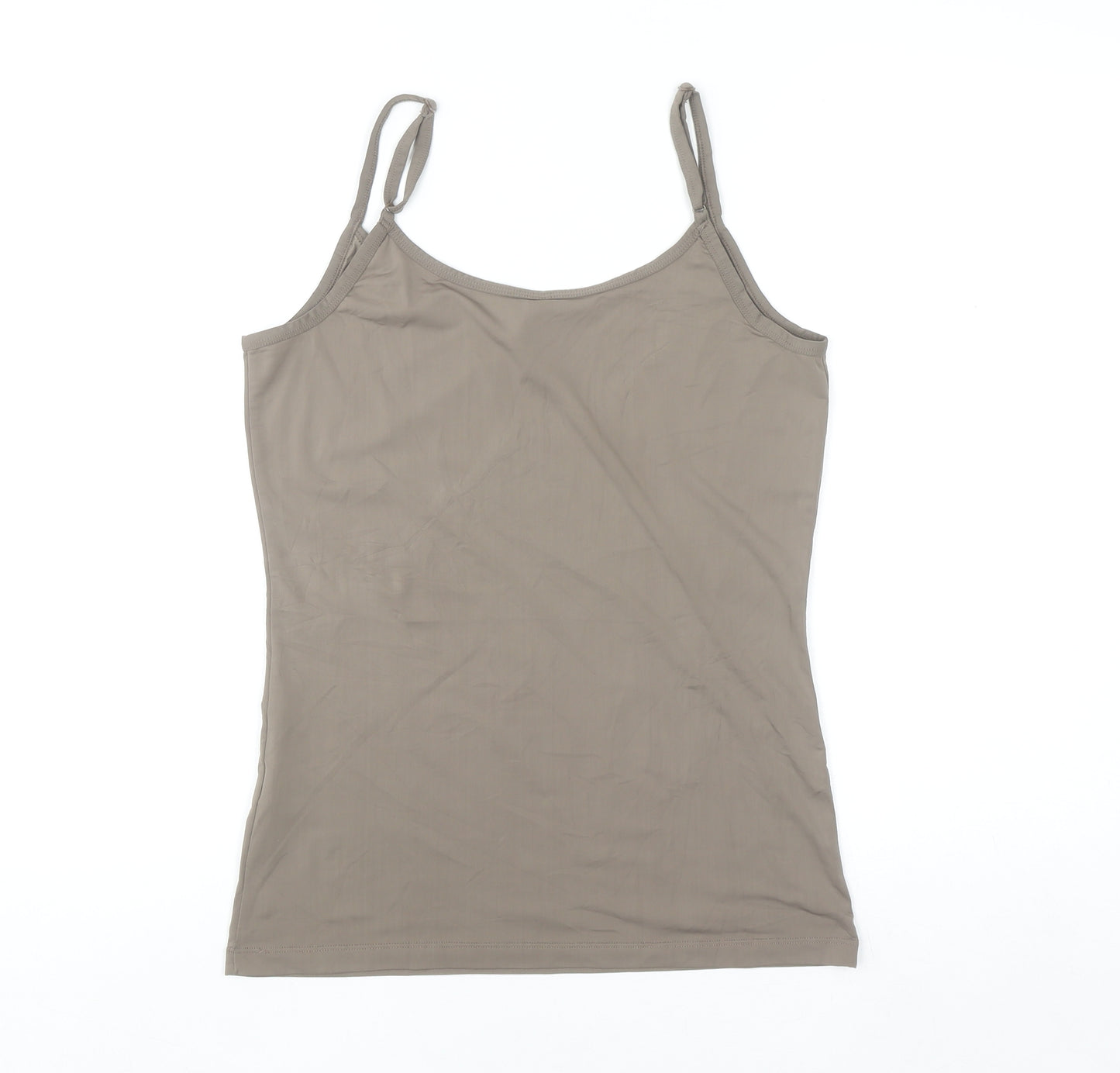 Vero Moda Women Beige Camisole Tank Top M Stretch Jersey