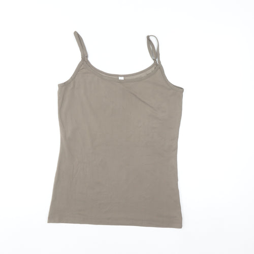 Vero Moda Women Beige Camisole Tank Top M Stretch Jersey