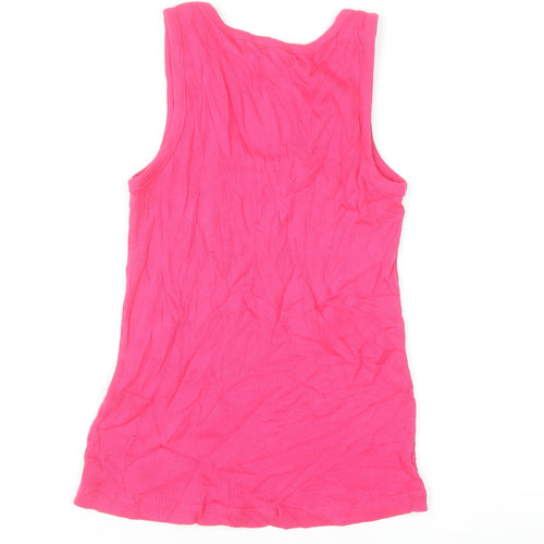 Dorothy Perkins Women's Pink Beaded Cotton Tank Top UK 10
