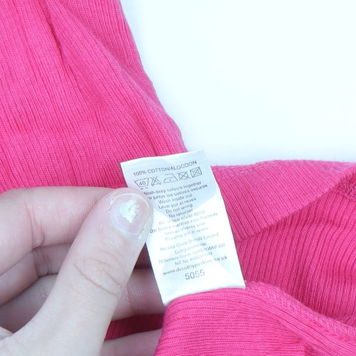 Dorothy Perkins Women's Pink Beaded Cotton Tank Top UK 10