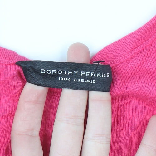Dorothy Perkins Women's Pink Beaded Cotton Tank Top UK 10