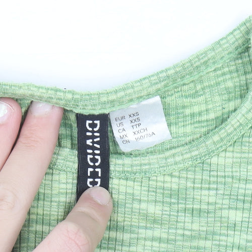 Divided Womens Green Cropped Lace Up Tank Top XXS