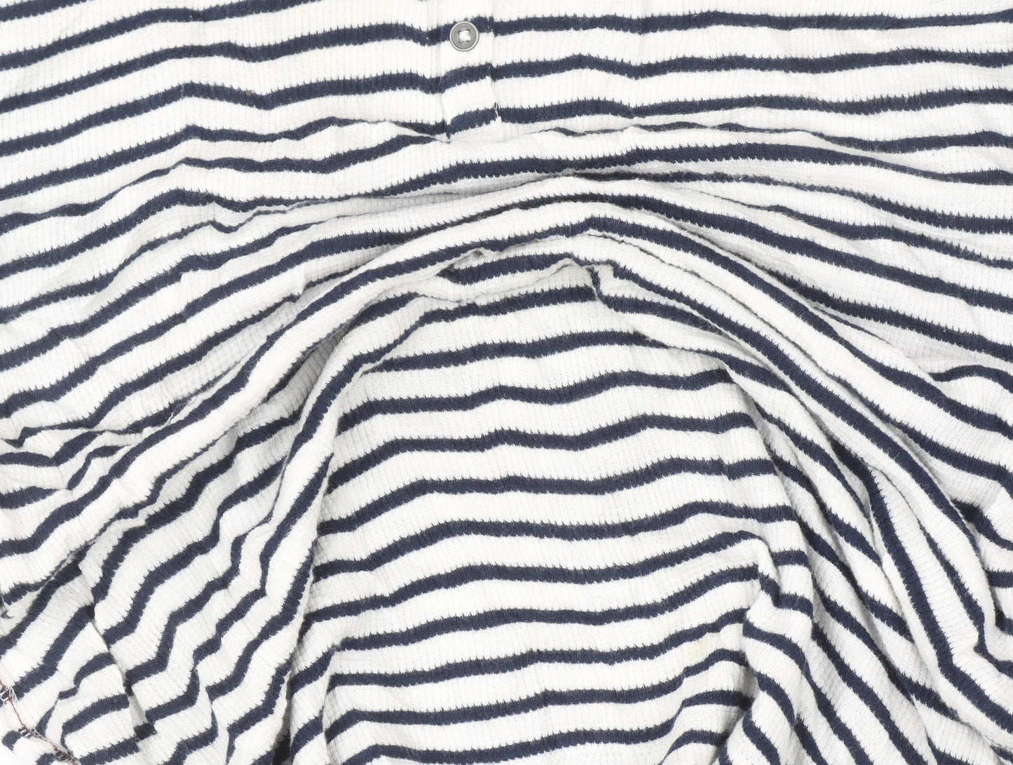 Fat Face Womens Blue White Stripe Henley Knit Jumper Size 16