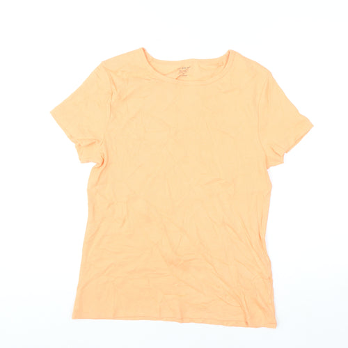 Marks and Spencer Womens Orange Slim Fit Short Sleeve Crew Neck T-Shirt Size 16