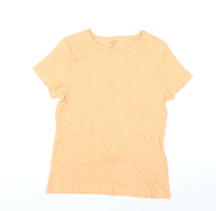 Marks and Spencer Womens Orange Slim Fit Short Sleeve Crew Neck T-Shirt Size 16