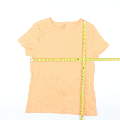 Marks and Spencer Womens Orange Slim Fit Short Sleeve Crew Neck T-Shirt Size 16