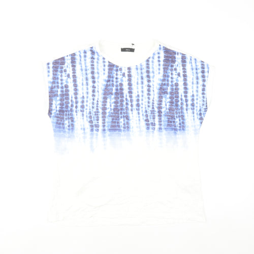 M&Co Women's Blue Sleeveless Geometric T-Shirt Size 12