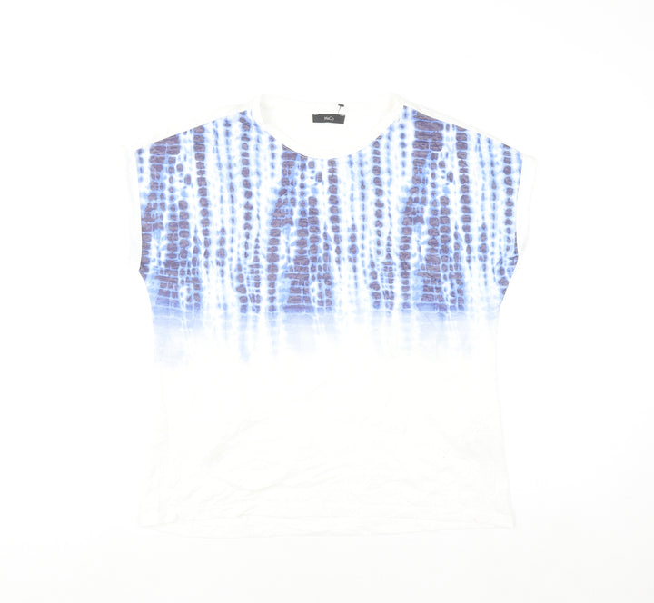 M&Co Women's Blue Sleeveless Geometric T-Shirt Size 12