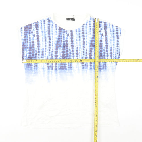 M&Co Women's Blue Sleeveless Geometric T-Shirt Size 12
